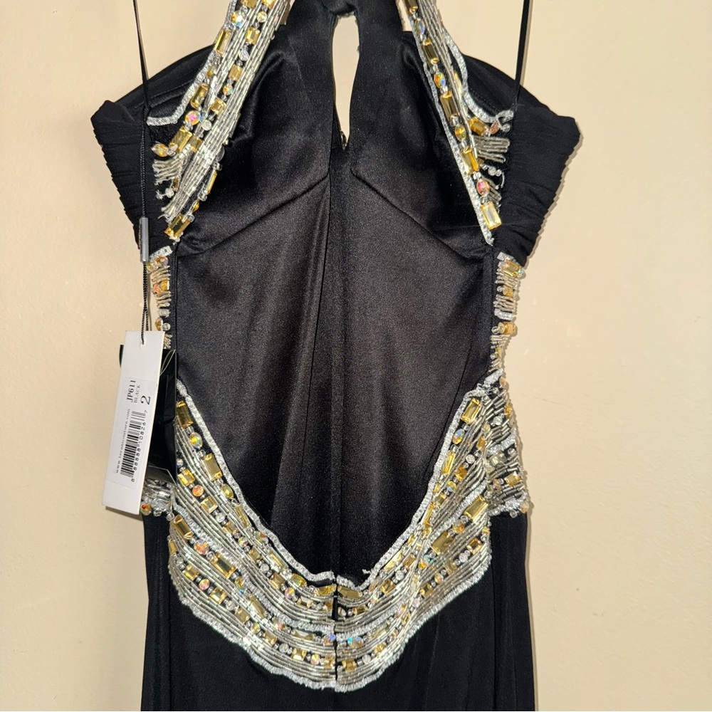 Terani Couture Black Jeweled Cutout Prom Dress Size 2 NWT! - Picture 10 of 12